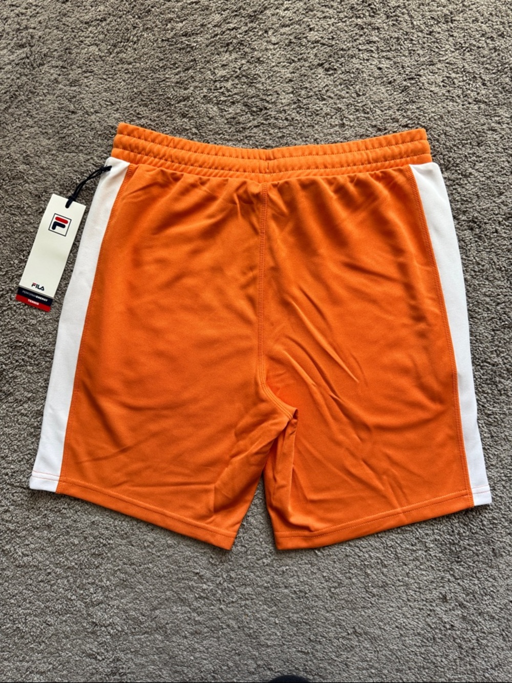 NWT Men’s Fila Groundbreaker Knit Short Orange/White Size S - Picture 10 of 13